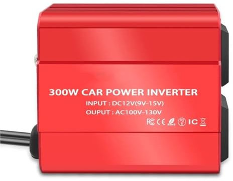 SPLACK Inversor Inversor De Corriente Coche 300W CC 12V A CA 110V 220V Adaptador Conversor Cargador Automático Onda Sinoidal Modificada Enchufe/Inversor de Corriente(12V 220V)