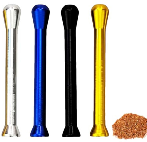 4 Stück Ziehröhrchen,Röhrchen,Sniffer Set,Ziehröhrchen Set,Sniffer,Koks Röhrchen,68mm Zieh Mini-Schnupftabakpfeife Aus Metall,Schnupftabak Strohhalm(Gold/Silber/Schwarz/Blau)