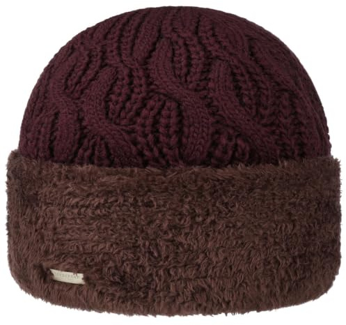 Seeberger Faux Fur Cuff Strickmütze Beanie Damenmütze Damen - mit Umschlag, Futter Herbst-Winter Winter
