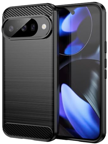 Für Google Pixel 10/10 Pro Carbon Brushed Design Textur TPU Hülle Schwarz