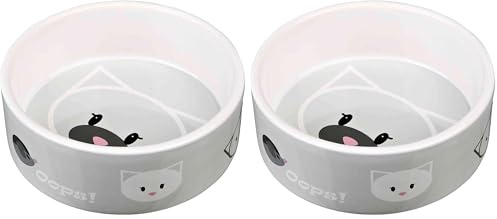 Trixie Mimi Ceramic Bowl for Cats, 0.3 Litre (Pack of 2)