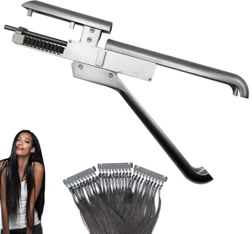 6D Hair Extension Machine Kit, Professional Hair Extension Gun with No-Trace Application - Fast Cold Fusion System for Salon Human Hair, No Glue & No Heat