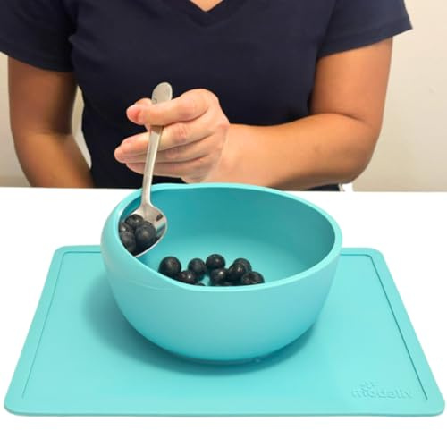 Modaliv Grand bol à ventouse pour adultes et personnes âgées – Aide à manger adaptative en silicone antidérapant, support alimentaire à une main, passe au micro-ondes et au lave-vaisselle, sans BPA