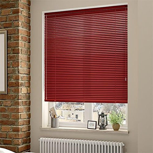 Venecianas Aluminio 25mm. Color Rojo. Medidas 120cm x 160cm. Elija una Medida Superior aproximada y contactaremos para su Ajuste sin Cargo.