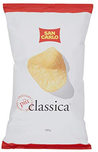 14 x BUSTA PATATINE SAN CARLO CLASSICA BAR PIU' GUSTO 190gr BOX ESPOSITORE CHIPS