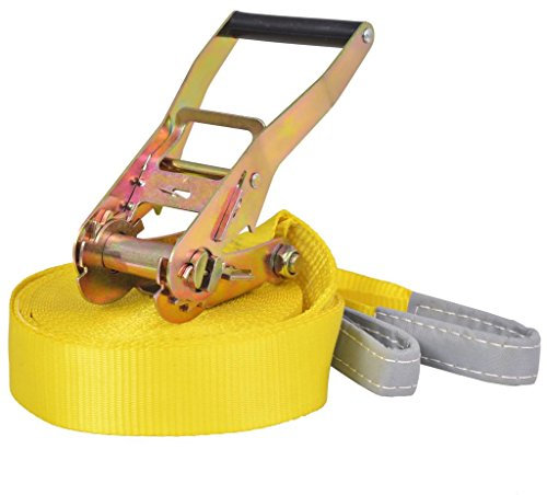 yorten Slackline Polyester Belastbarkeit 150 kg Länge 15 m Breite 50 mm Gelb für Trainieren Beinkraft Bauchmuskeln und Körperstabilität