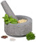Relaxdays 10029958 Mörser mit Stößel, Granit, unpoliert, langlebig, massiv, für Gewürze und Kräuter, Steinmörser D: 14 cm, grau