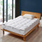 Serta Weiße Gänsefeder-Daunenbett-Matratzenauflage, King-Size-Größe, flauschige Plüsch-Ankerbänder, Matratzenauflage, Fadenzahl 240, 100 % Baumwolle, Federbett, 198,1 x 203,2 cm