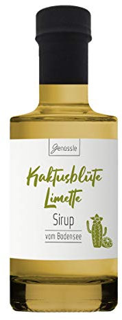 Kaktusblüte-Limette-Sirup 200ml - Genüssle Katkusfeigen Sirup vom Bodensee - Kaktusfeigenblütensirup aus rein natürlichen Zutaten und ohne Zusatzstoffe