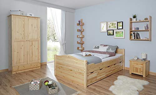 TiCAA Einzelbett Leni 120x200 Kiefer Natur