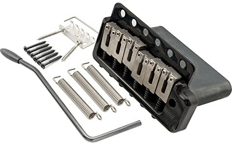 Wilkinson WVPC-SB 54mm 6-Loch Strat Tremolo Steg Gitarre Bridge mit Edelstahl Saitenreiter Voller Solid Stahlblock für Import Strat/Japan Strat, Schwarz