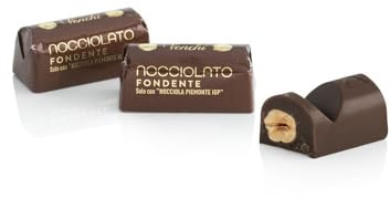 Venchi - Haselnuss-Zartbitter Schokobarren- Praline mit ganzen IGP-Piemont Haselnüssen, 1 kg - Glutenfrei - Vegan