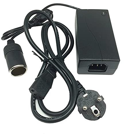 iSpchen KFZ Netzadapter 100-240V auf 12V/5A AC auf DC(max.60W) Netzteil Adverter Spannungswandler Stromwandler mit Zigarettenanzünderbüchse KFZ-Ladeadapter Wechselrichter,EU Stecker