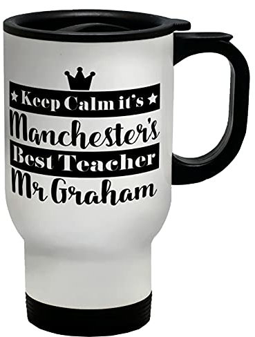 Shopagift Personalised Keep Calm It's (City) Best Teacher Travel Mug Cup