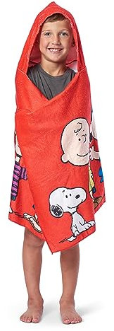 NORTHWEST Peanuts Favorite Friends Strandtuch mit Kapuze, für kleine Kinder (1–4 Jahre), 53,3 x 129,5 cm