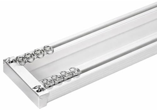 ZSHINE Conjoined Double Curtain Track System (White 13.1ft)