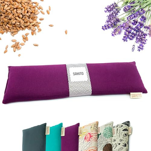 Körnerkissen Mikrowelle (43x12 cm) - Wärmekissen - Natürliche Linderung bei Nacken, Rücken und Menstruationsschmerzen, Anwendung mit Wärme oder Kälte - Hohe Wärmespeicherung - Lavendelduft