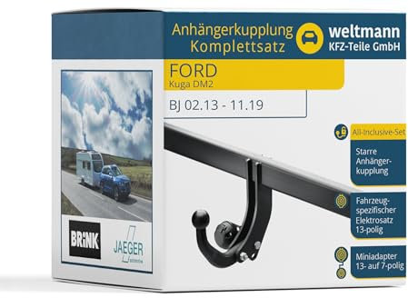 JAEGER 44060316 Anhängerkupplung Freischaltung erforderlich mit Dauerplus Kompatibel mit FORD Kuga Mk2 DM2