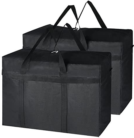 2Pack Duvet Storage Bags with Zips - Large Underbed Storage - Perfect for Wardrobe, Bedroom, Moving Boxes