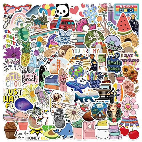 100 pezzi adesivi stickers vinile aesthetic scrapbooking vintage per computer pc portatile bicicletta frigorifero kindle cute pattern1