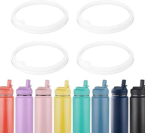 BOSORIO 4 Pack Gaskets Compatible with TAKEYA Actives Straw Lid Water Bottle 14oz 16oz 18oz 22oz 24oz 32oz 40oz, Replacement Rubber Seals Part for Straw Lid(Not for Spout Lid)