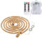 Mixtooltoys Jute-Seil-Lichterkette, 5 m, 100 LEDs, 6 mm, für Schlafzimmer, 8 Modi, batteriebetriebene Lichtleiste, hängende Lichterkette mit Fernbedienung, für Camping, Halloween, Weihnachten,