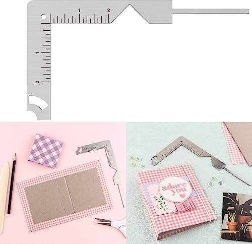 5-in-1-Buch Cover-Handbuch zum Erstellen von robuster Spanplattenabdeckungen, Buchbindungsherrscher, Edelstahl-Metall-Buchbindungs-Cover-Tool, Scrapbooking Tools Arts Crafts, Scrapbook Cover Maker