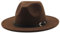 HEYANN Fedora Hut Damen Herren Klassische mit breiter Krempe mit Gürtelschnalle Filz Unisex Trilby-Hut Herren Panama Hut Jazz Hut für Damen Herren (L, Kaffee)