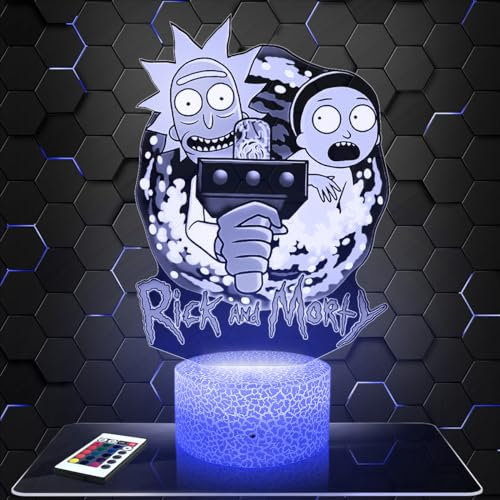 Nachttischlampe Rick Et M deko Serie. Geschenkidee Mann Frau objekt Rick Et M Nachtlicht Erwachsene deko Zimmer. originell TOP