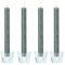B & S LED Kerze 4er SET Tafelkerze Stabkerze Echtwachs bewegliche Flamme Timer metallic grau