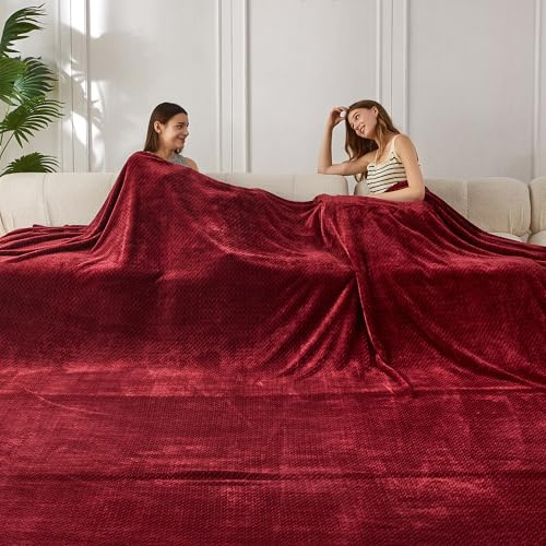 COOVA Übergroße Fleecedecke für King-Size-Bett, 304,8 x 304,8 cm, weich, gemütlich, warm, riesig, extra groß, 304,8 x 304,8 cm, Decke für Bett, Sofa, Couch, Reisen, Camping, Kalifornien, riesige