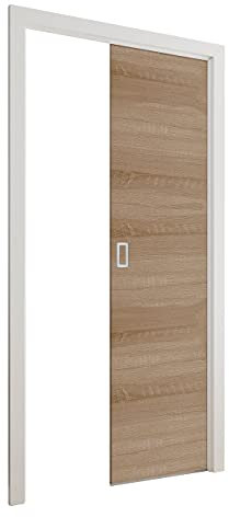 Schiebetürsystem Ivo, Komplett-Set für Schiebetüren, In der Wand verbaut, Farbauswahl Trennwände, Innentüren, Praktisch Schiebetür (Eiche Sonoma, Modell 70.)