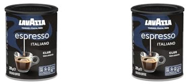 LAVAZZA - Café Moulu Espresso Club - Café italien - 100% Arabica - Équilibré & Aromatique - Intensité 6 - Boîte Métal de 250 g (Lot de 2)