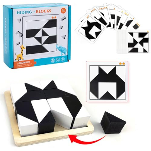 Montessori Geometrische Form Puzzles Bauklötze hölzerne 3D-Puzzle Kinder pädagogische logisches Denken Training Spiel Geschenke (A)