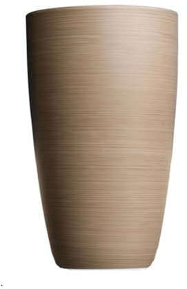 PFLife Macetas altas para plantas de exterior, juego de 2 macetas de interior con autorriego (1, marrón)