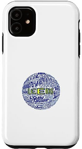iPhone 11 Leeds United blue typography football Case
