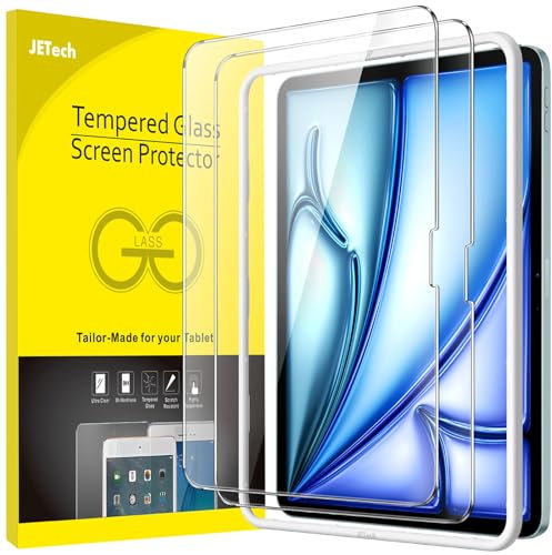 JETech Protection D'écran pour iPad Air 11 Pouces M3/M2 (2025/2024) avec Outil d'Installation Facile, Film en Verre Trempé, HD Transparent, Lot de 2