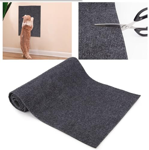 Cat Scratching Mat Furniture Protectors from Cats Scratch DIY Self-Adhesive Climbing Cat Scratcher Anti Scratch Protector for Sofa Couch Cat Scratching Pad for Wall (39.37 x 11.81)