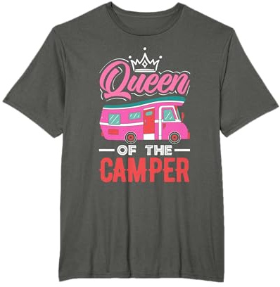 Queen Of The Camper Lustiges Camping-Outdoor-Wohnmobil für Damen und Mädchen T-Shirt