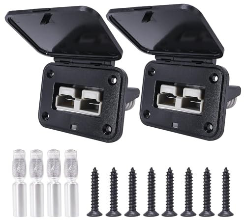 HISports 2 Stück 120 A Unterputz Einbaurahmen mit Abdeckung Kompatibel mit Anderson Steckverbinder inkl für Auto Wohnmobil Wohnwagen Motorrad Boot Solaranlagen