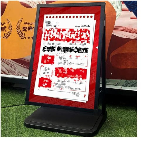 Robuster Plakatständer, 60 x 90 cm, Sandwich-Board, Bürgersteig-Werbeschildhalter mit wasserbefüllbarem Sockel, austauschbares Plakatwandgestell für Einkaufszentren (Farbe: Schwarz