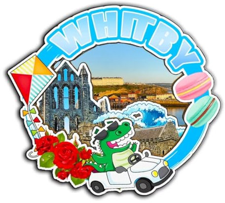 Whitby England UK Magnet Fridge Magnet Wooden 3D Landmarks Travel Collectible Souvenirs Decoration Handmade -4380