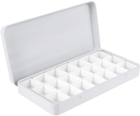 LALAFINA Leerer Aquarellkasten Aus Eisen Mit 2 Ml Pfannen Tragbare Aquarellbox Für Aquarellfarbe Mini Malkasten Zum Aufbewahren Von Wasserfarben Für Malen Basteln Und Unterwegs