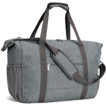 Narwey für Easyjet Handgepäck 45X36X20 Reisetasche Handgepäck Tasche Flugzeug Faltbare Weekender für Damen Herren 25L (Grau)