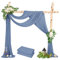 2 Packs Hochzeit Vorhang Hochzeitsbogen, Staubiges Blau Querbehang 73cmx610cm Chiffon-Stoff-Vorhang für Hochzeit, Hintergrund Deko Gardinen Vorhang für Hochzeitsbogen Zeremonie, Torbogen, Party