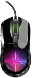 Genius Gaming-Maus Scorpion M715, Schwarz, USB, 7200 DPI, 6 programmierbare Tasten und eingebauter Speicher, atmendes RGB-Licht, kompatibel mit Laptop, Desktop