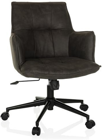 hjh LIVING Homeoffice Stuhl gepolstert SOLAO Life Schreibtischstuhl Drehstuhl höhenverstellbar, Stoffbezug Dunkelgrau