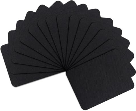 COMNICO Flicken zum Aufbügeln für Kleidung, 15 Stück Jeans Flicken 5 Farbtöne Denim Flicken zum Aufnähen Reparaturset für Kleidung Ausbessern von Hosen Taschen Löchern Knien Ellenbogen (Schwarz)