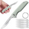 DRACHENADER Couteau à main Scalpel, Petit couteau de poche avec 5 Lames Interchangeables Figure 24, Liner Lock, Couteau porte-clés, Mini couteau pliant pour femme homme (D-Natur)