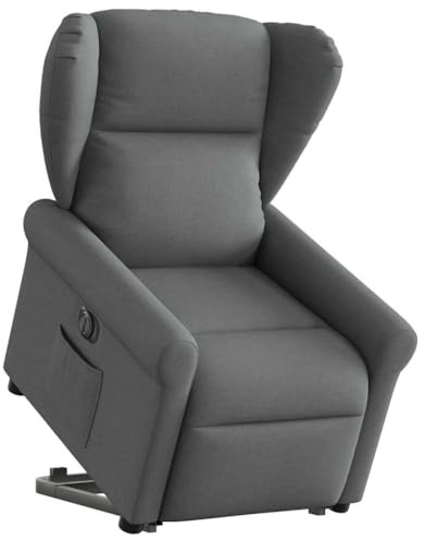 vidaXL Relaxsessel mit Aufstehhilfe Elektrisch Dunkelgrau Stoff